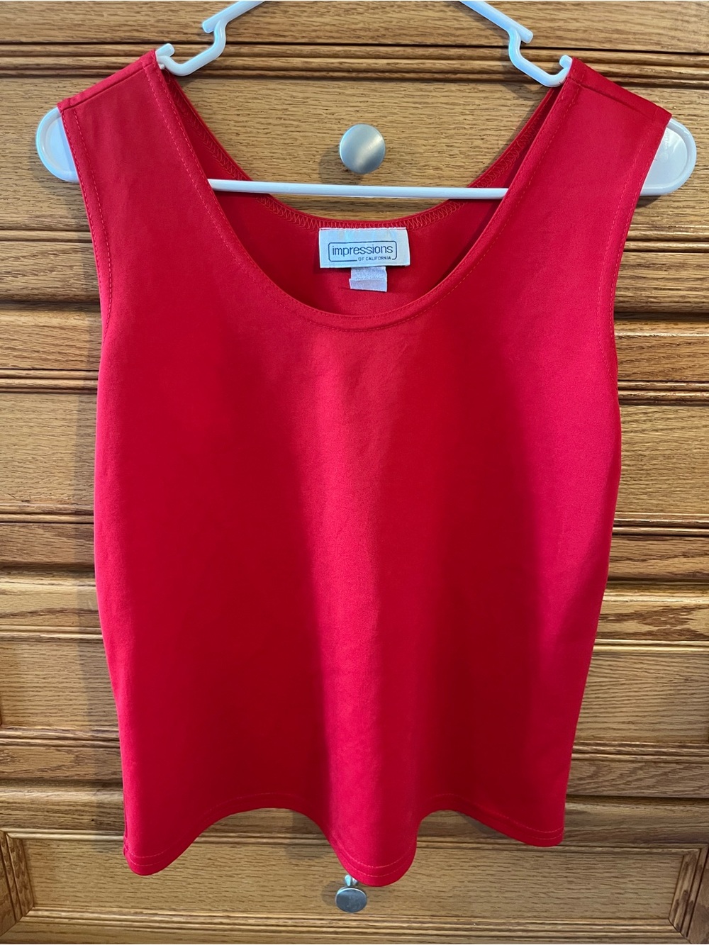 Impressions Bright Red Scoop Neck Tank Top